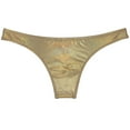 thumbnail image 2 of Botmois Men Cheeky Briefs Underwear Low-rise 1/2 Hip Booty Panties Gloss Slip Bikini Briefs Gold XL, 2 of 3