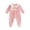 Pink, variant on Infant Baby Girl Ruffled Cotton Footies Footed Overall Romper Toddler Baby Footed Jumpsuit (Yellow,Newborn)