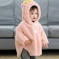 thumbnail image 2 of Byoo Cloak Coat for Little Girls Solid Color Hooded Pullover Top Cute Thick Outwear Coat for Kids, 2 of 8