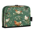 thumbnail image 2 of Standing Pencil Case with Base Large Capacity Stationery Pouch Pen Bag with Zipper for Women Men Chickens and Flowers Pattern, 2 of 7