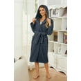 thumbnail image 2 of HEARTNICE Fuzzy Robes for Women, Long Plush Hooded Fluffy Warm Bathrobes,(Dark Grey,L-XL), 2 of 5