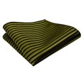 thumbnail image 2 of Striped Ties for Men - Woven Necktie + Pocket Square - Mens Ties Neck Tie - Dark Olive Green w/ Black, 2 of 2