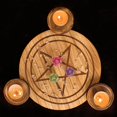 thumbnail image 3 of Madera Tarot Pentagram Portavelas Decoración De Mesa Para El Hogar Sala De Estar Yuarrent HA042861-02, 3 of 6