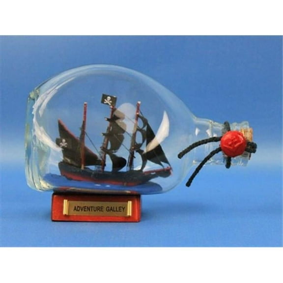 Captain Kidds Adventure Galley Pirate Ship in a Bottle 7 in. Ships In A Bottle Decorative Accent