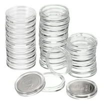 Uxcell Dollar Coin Holders, Plastic Coin Capsule Coin Collection Supplies Container Clear 21mm 50 Pcs