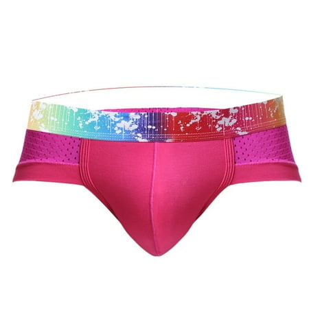

Sunnymall Panties Colorful Waistband Patchwork Cloth Men Panties for Daily Life