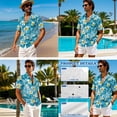 thumbnail image 4 of Whosucclay Ripples Starfish Plumeria Flower Print Couple Matching Outfits Summer Dresses for Women with Pockets Mens Hawaiian Button Down Shirts Beach Vacation Outfits for Husband and Wife, 5XL, 4 of 7