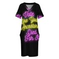 thumbnail image 3 of Vota como si tus antepasados hubieran muerto por ello. Vestido holgado con bolsillos. Tendencia en ropa de mujer 2025. Ropa de mujer. Ropa estética., 3 of 6