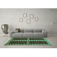 thumbnail image 3 of Ahgly Company Indoor Rectangle Abstract Turquoise Blue Modern Area Rugs, 3' x 5', 3 of 4