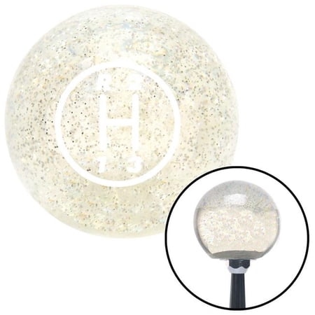American Shifter White 3 Speed Shift Pattern - 3RUL Clear Metal Flake Shift Knob with M16 x 1.5 Insert