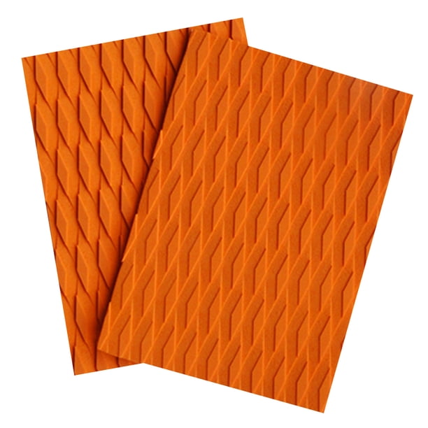 2 almohadillas de tracción premium con ranuras de diamante sin EVA para agarre de cubierta naranja