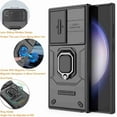 thumbnail image 3 of Dteck Compatible with Samsung Galaxy S24 Ultra Bracket Shell,with Slide Lens Cover Magnetic Metal Ring Holder Heavy Duty TPU+PC Shockproof Phone Case for Samsung Galaxy S24 Ultra 5G,Black, 3 of 7