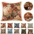 thumbnail image 2 of Decorative Pillow Cover With Floral Pattern And Fringe Detail In Cotton Linen Blend For Sofa Or Bed, 2 of 8