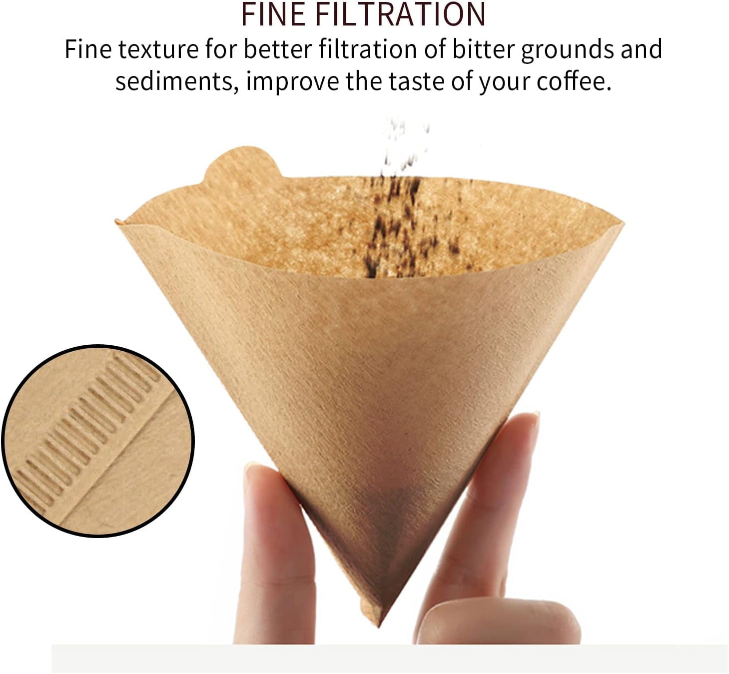 TJS Coffee Filters, Size 02 Cone, Biodegradable, 2-4 Cup