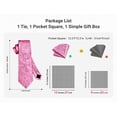 thumbnail image 5 of HISDERN Pink Tie for Men Paisley Floral Mens Ties Handkerchief Set Tuxedo Neckties Wedding Party Tie, 5 of 13