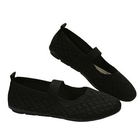 

Summer Savings Clearance! PEZHADA Women Shoes Flat Sandals for Women Womens Solid Color Round-Toe Flats Shoes Lightweight Soft Sneakers Casual Shoe Black