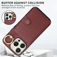 thumbnail image 3 of Allytech Cards Holder Wallet Case for Apple iPhone 13, Retro PU Leather Slim Fit 360 Rotating Ring Holder Kickstand Shock Resistant Phone Case Cover for Apple iPhone 13 - Wine, 3 of 9
