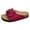 Red, variant on Womens Bowknot Cork Footbed Slip on Slides Sandals Beach Casual Suede Open Toe Platform Dress Slippers Comfortable Wide Width Walking Flat Summer Khaki Size 8.5