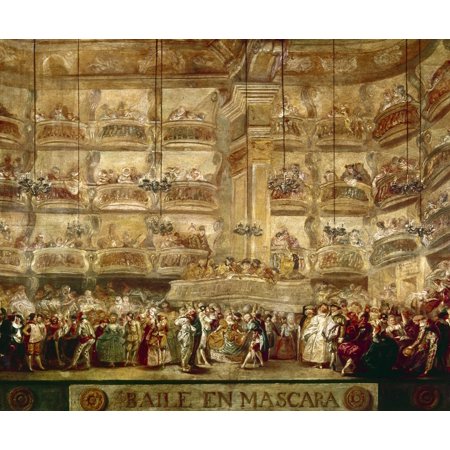 Spain Masquerade Ball Nmasquerade Ball At The Teatro Principe Madrid Oil On Canvas C1770 By Luis Paret Rolled Canvas Art -  (24 x 36)