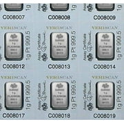 25x1 gram Platinum Bar - PAMP Suisse Multigram+25 (In Assay)