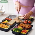 thumbnail image 4 of Contenedores de Preparaci&oacute;n de Comidas, 30pcs Contenedores para Alimentos Reutilizables de 34 oz, Meal Prep Containers con 3 Compartimentos con Tapas, Aptos para Microondas/Congelador/Lavav, 4 of 9