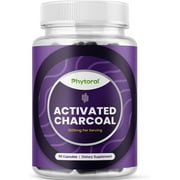Phytoral 1200mg Activated Charcoal Capsules for Gut Health, Detox, & Digestive Support, 90 Capsules