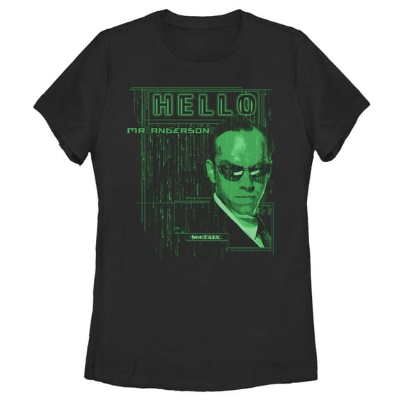 Women's The Matrix Hello Mr. Anderson  Graphic Tee Black 2X Large