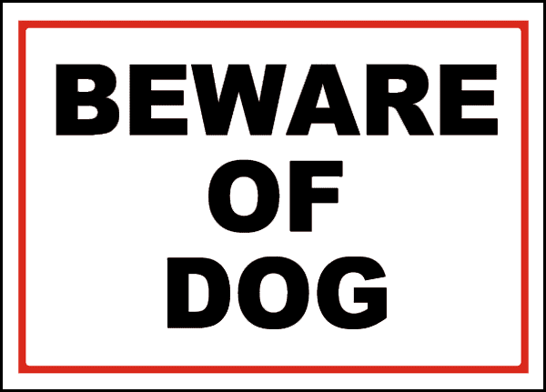 BEWARE OF DOG Sign Sticker Vinyl Warning Security 210x148mm 