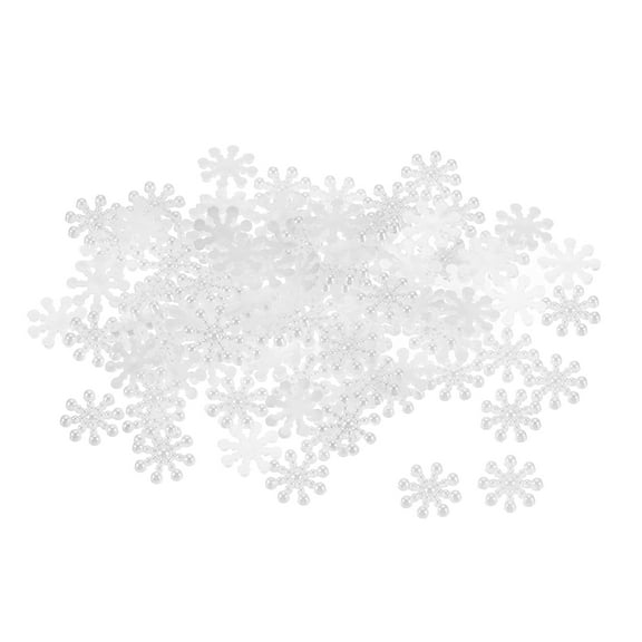 400 Pcs Tiny Glitter Christmas Snowflakes ABS Pearl-like Snowflake White Garland Winter Party Valentines Supplies