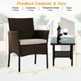 thumbnail image 3 of YRLLENSDAN Outdoor Patio Furniture Sets，3 Pieces Patio Set Rattan Chair Indoor Wicker Bistro Set with Glass Table for Yard Lawn (Brown), 3 of 7