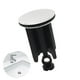 thumbnail image 1 of Juego de 2 tapones universales para lavabo de 40 mm, color negro, de latón cromado con goma, tapa de lavabo regulable en altura, anticalcáreo, tapón de desagüe cromado, 1 of 5