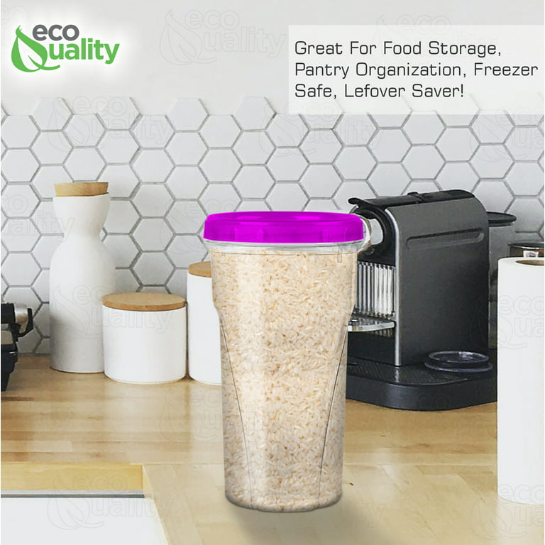48 oz Clear Twist Top Storage Deli Containers with Leak Proof Lids Purple -  BPA Free Snack Containers Airtight Reusable Plastic Food Storage Canisters