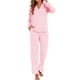 thumbnail image 1 of Conjunto de pijama LUBOT para mujer, viscosa de bambú, suave como la mantequilla, 2XL, rosa, 1 of 6