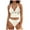 Beige, variant on Women's Two-Piece Halter V-Neck Embellished Textured Bikini Set - Trendy High-Waisted Bottom Flattering Beach Vacation Swimsuit(Beige, M)
