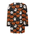 thumbnail image 5 of Halloween Shirts Women Horror 3/4 Sleeve T Shirts Funny Halloween Ghost Pumpkin Printed Tops Spooky Crew Neck Pullover Three Quarter Length Blouse,XL, 5 of 7