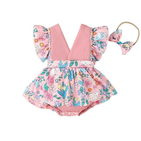

adviicd Baby Girl OutfitUnisex Babies Snap-Up Rompers Pink 18-24 Months