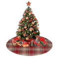 thumbnail image 4 of Falda para árbol de Navidad a cuadros rojos del clan Wallace, suave y divertida, decoración navideña navideña de granja de 48", 4 of 4
