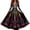 Black1, variant on Women's Skeleton Halloween Dress, Plus Size Long Sleeve V Neck Gothic Style Maxi Dress with 3D Spooky Season for Halloween Parties