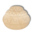 thumbnail image 2 of Unfinished Wood Etched Cinnnamon Bun Shape 24" / 1/8", 2 of 2