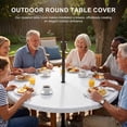 thumbnail image 3 of Round Outdoor Tablecloth with Umbrella Hole and Zipper, White Tablecloth with Elastic Waterproof, Modern Minimalist Pure Soild Color Patio Table Covers for 36" - 44" Picnic Pool Tables, 3 of 9