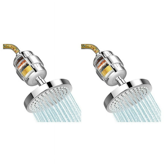 2X Shower and Water Filter, 15 Stage Shower Filter Removes Chlorine & Harmful Substances Water Softener Showerhead