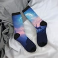 thumbnail image 5 of Disketp Night Sky Elk Unisex Crew Socks Lightweight Breathable Ventilation Ankle Socks, Mid-calf socks for Daily, 5 of 6