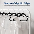 thumbnail image 3 of Ganchos de Terciopelo Premium Serenelife, Ahorradores de Espacio, Resistentes, con Gancho Metálico Giratorio de 360°, para Trajes, Pantalones y Vestidos, Negro, Pack 150, 3 of 7
