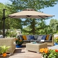 thumbnail image 2 of Outsunny Parasol Déporté de Patio 10 Pi, Parasol Suspendu, Kaki, 2 of 10