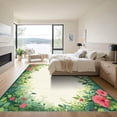 thumbnail image 3 of ODIKA 3'x5' Machine Washable Non-Slip Area Rug, Cottagecore Green High Traffic Rug, White, 1082222, 3 of 7
