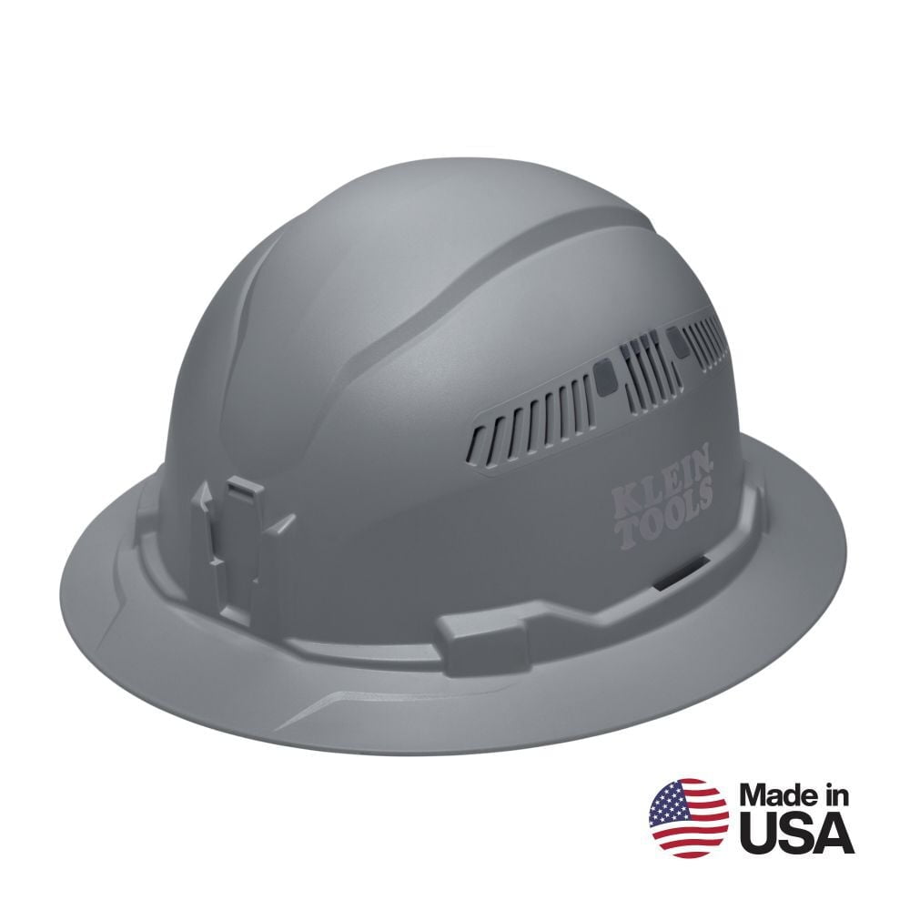 Klein Tools Full Brim Style Vented Hard Hat Gray
