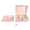 thumbnail image 2 of Caja de Almacenamiento de Joyas, Caja de Almacenamiento de Joyas de Pu Parteón Desmontable de color Rosa para Anillos, 2 of 7