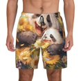 thumbnail image 3 of Uemuo Cute Panda Sunflower Pattern Mens Swim Trunks Quick Dry Board Shorts with Mesh Lining, Stretch Beach Shorts Quick Dry No-Chafing Board Shorts-3X-Large, 3 of 9