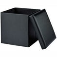 thumbnail image 2 of Mainstays Collapsible Storage Ottoman, Carbon Black Faux leather, 2 of 6