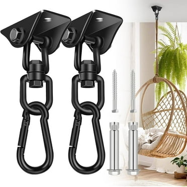 Porch Swing Hanging Kit 360°Rotating 1200 lb Capacity Hanger for Porch Swing, Hammocks, Swing Chair (2 Pack)